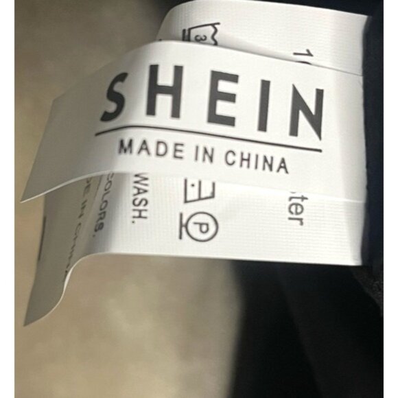 SHEIN Midi Black Backless Cut Out Puff Sleeve Self Tie Smocked Waist Scoop Neck - Picture 15 of 15